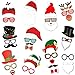 67-Piece Christmas Party Photo Booth Props Kit, Christmas decoration & Party Supplies, Including Christmas glasses, hand signs, hats, tags ect.