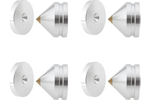 Briny River 4 Set Speaker Aluminum Alloy Isolation Feet Spikes 23x20mm Anti-Vibration Cone Pads for Turntable CD Player