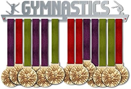 VICTORY HANGERS Female Gymnastics Medal Hanger Display - Wall Mounted Award Metal Holder - 100% Stainless Steel Rack for Champions