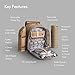 VonShef Premium Picnic Backpack for 4 Person Outdoor Camping Rucksack with Dining Set, Cutlery Set, Removable Insulated Cooler Bag and Large Waterproof Picnic Blanket Khaki Canvas