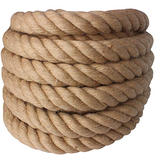 Twisted Manila Rope Jute Rope 50 Feet Natural Jute Twine Hemp Rope 11/2 Inch Diameter Twine