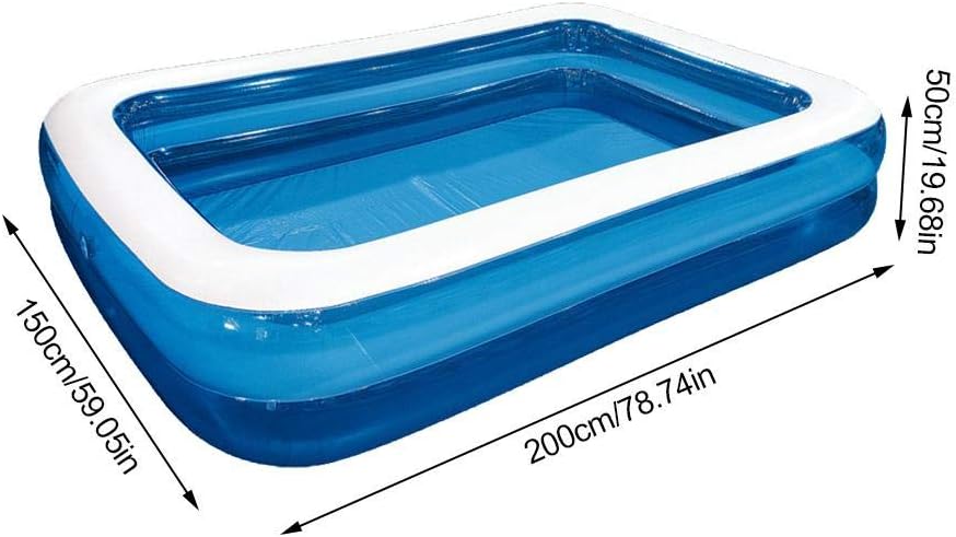 Swim Centre Inflatable Family Pool, Rectangular Swimming Pool For Kids, Infant And Adult Wear-resistant Multiple Size (Blue Or Green)