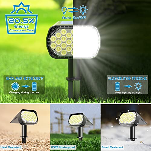 Quntis Solar Spot Lights Outdoor Garden, IP65 Waterproof Solar Landscape Spotlights 2-in-1 Adjustable Solar Garden Wall Lights Cool White for Yard Pathway Pool Porch Walkway Lawn Decoration-4 Pack