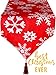 Christmas Table Runner Red Embroidered White Snowflake for Dining Thanksgiving Cotton Tablecloth for Holiday Make Your Table Shine 13x72”