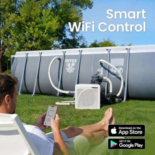 Vidapool 16,000 BTU Swimming Pool Heater 7.5 COP Electric Pool Heat Pump for Above Ground and Inground Pools Heating and Cooling Smart WiFi Control Pools Up to,5000 Gallons