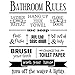 DNVEN 18 inches x 22 inches Bathroom Rules Lather Repeat Hand up Your Towel Decals Handmade Bathroom Words Letters Quotes Wall Arts Glass