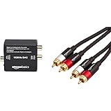 Amazon Basics 192KHz Digital Optical Coax to Analog RCA Audio Converter, ABS, Black, 2 x 1.6 x 1 inches & 2-Male to 2-Male RC