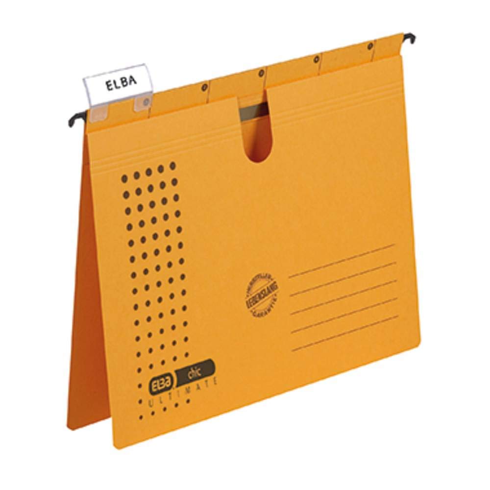 Elba Recycled Card for DIN A4 Hanging File 5 Piece Yellow