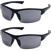 The Foster II Bifocal Reading Sunglasses Plastic Sport & Wrap-Around Sun Readers for Men and Women, ANSI Z87.1 Certified
