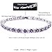 RIZILIA Round Simulated Purple Amethyst and White Cubic Zirconia 18K White Gold Plated Tennis Bracelet, 7