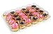 Decony 24 Compartment cupcake containers plastic disposable Cupcake Boxes muffin carrier - Great for high topping - 5 pc. - 24 slot each - Plus White standard size baking cups