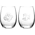 Disney Classics Collectible Stemless Tumbler Glass Sets - 16 Ounces - Set of 2 (Ariel & Flounder)