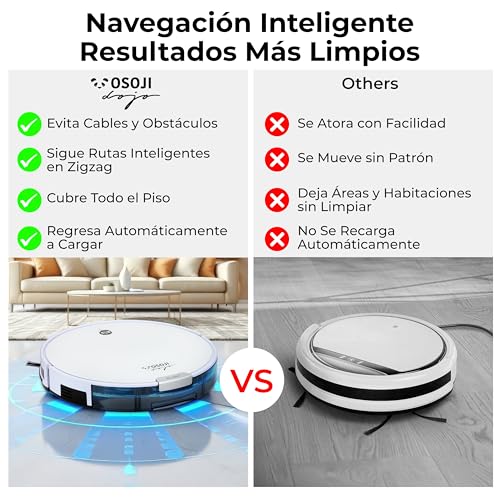 OSOJI Robot Aspiradora y Trapeador 3 en 1 - Aspirador Robótico - Dojo Duo 990 - Conexión WiFi, Filtro HEPA, Poderoso Sistema de Succión, Ultrasilenciosa