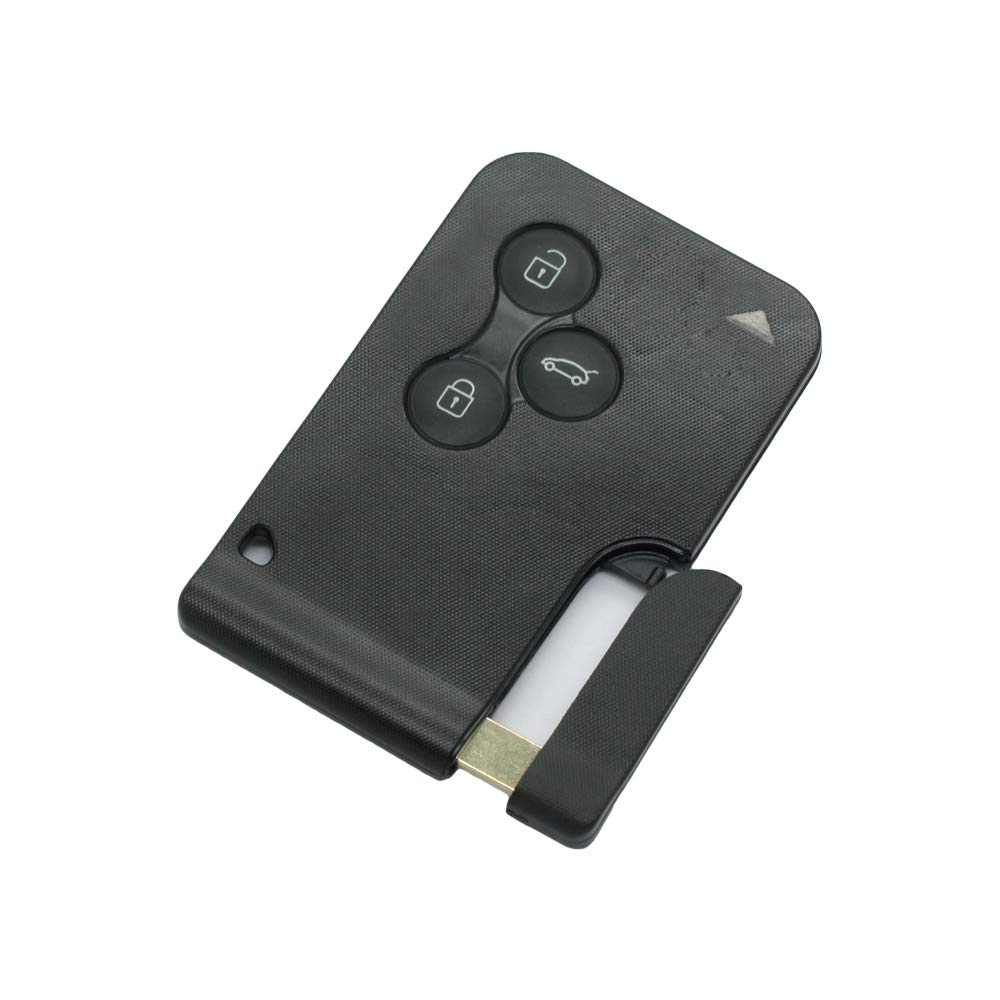 BROVACS Replacement Shell + Uncut Blank Emergency Insert Key Compatible with RENAULT Megane Scenic Clio 3 Button Smart Keyless Entry Remote Key Case Fob PG364
