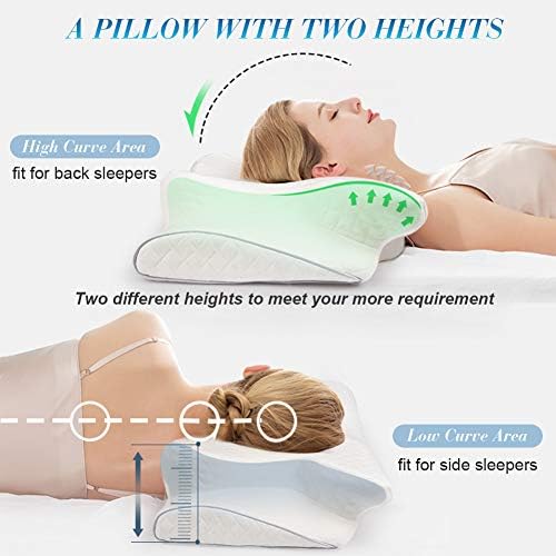 HOKEKI Memory Foam Pillow,Cervical Support Pillow for Side Sleepers
