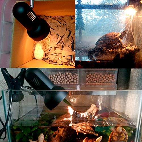 Reptile Heat Clamp Light Fiture - Flexible Basking Heating Light Bulb Clip-on Holder, Terraium Habitat Lighting Stand with 360 Degree Adjustable Head for UVB UVA Ceramic Infrared Heating Bulb - Thumbnail 6