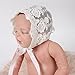OULII Newborn Baby Girl Lace Silk Ribbon Adjustable Cap Hat Photo Props Favors (White)