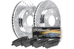 Hart Brakes Front Brakes and Rotors Kit |Front Brake Pads| Brake Rotors and Pads| Ceramic Brake Pads and Rotors |fits 2015-2021 Jeep Renegade, 2016-2019 Fiat 500X, 2017-2021 Jeep Compass
