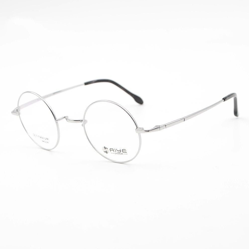 Retro Round Optical Eyeglass Frame Titanium Eyewear Frames Glasses 44-20-138 Men Women