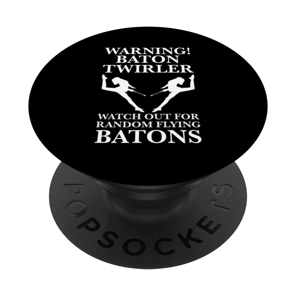 warning! baton twirler watch out Gymnastic PopSockets Swappable PopGrip