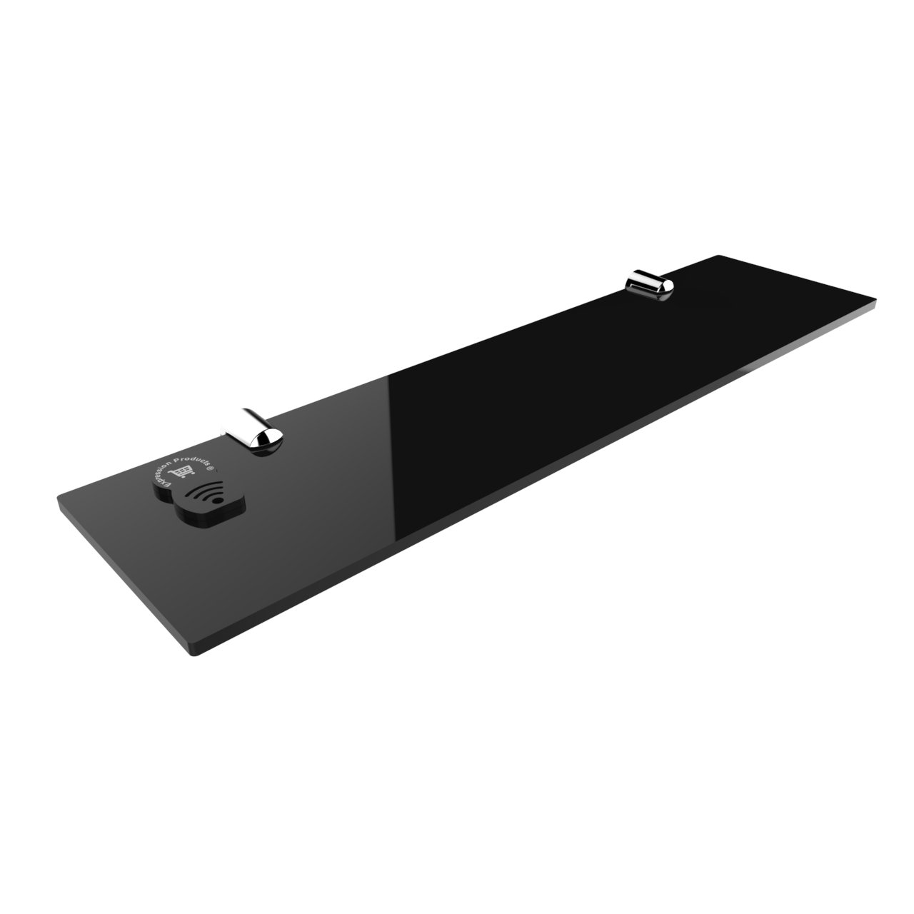 Expression Products Straight Acrylic Safety Shelf 400mm x100mm, Bathroom, Bedroom, Office, Free Trolley Token Material Sample Included per Shipment, Black