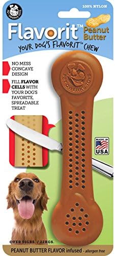 dog toy filled with peanut butter