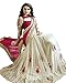 Rewa Enterprises Women's Fashionable Saree Free Size White,Pink,Free Size