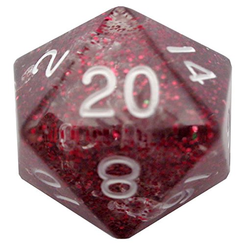 Light Purple Ethereal Acrylic Die with White Numbers D20 35mm (1.38in) Pack of 1 Metallic Dice Games