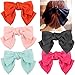 Black and White Satin Bows with Long Tail Alligator Hair Clips, Hair Ribbon Accessories for Women and Girls, Birthday Gift 2 Pack