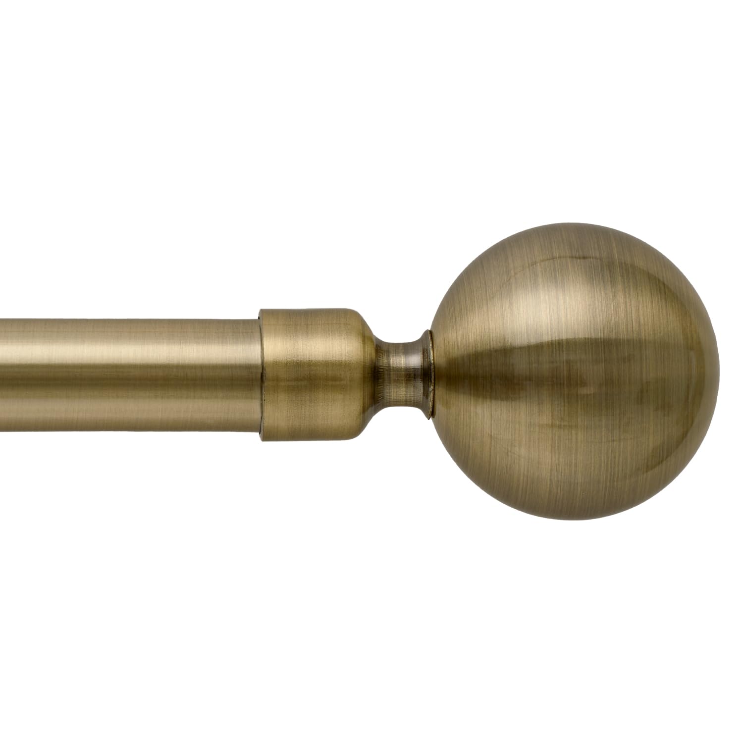 Curtain Poles Ball Finials Antique Brass Extendable Curtain Poles 76 to 210 cm with 3 Piece Curtain Brackets. 30 to 84 inch length for Living room, Bedroom, Kitchen room.