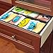 HOMFA Closet Drawer Organizer Foldable Fabric Cloth Storage Cubes Basket for Underwear, Bras, Socks, 6 Pack Stripe