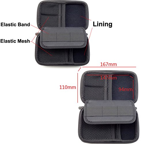 liangdongshop 2.5" Portable EVA Hard Drive Carrying Case USB Cable Memory Card Charger HDD Pouch(Black)