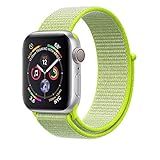 AdMaster Compatible for Apple Watch Band 42mm 44mm, Soft Nylon Sport Loop Replacement Wristband Compatible iWatch Apple Watch Series 4/3/2/1 Flash Light