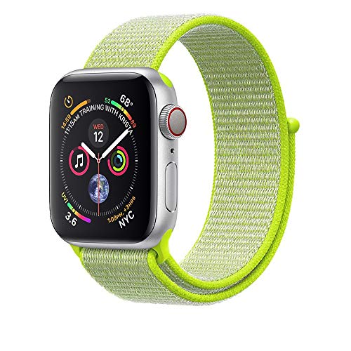 AdMaster Compatible Apple Watch Band 42mm 44mm, Soft Nylon Sport Loop Replacement Wristband Compatible iWatch Apple Watch Series 4/3/2/1 Flash Light