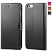 TUCCH iPhone 6s Plus Case, Leather Case for iPhone 6s / 6 Plus (5.5 inch), Slim Wallet Cases Flip Folio Book Cover with Credit Card Slots, Stand Holder, Magnetic Closure, Black
