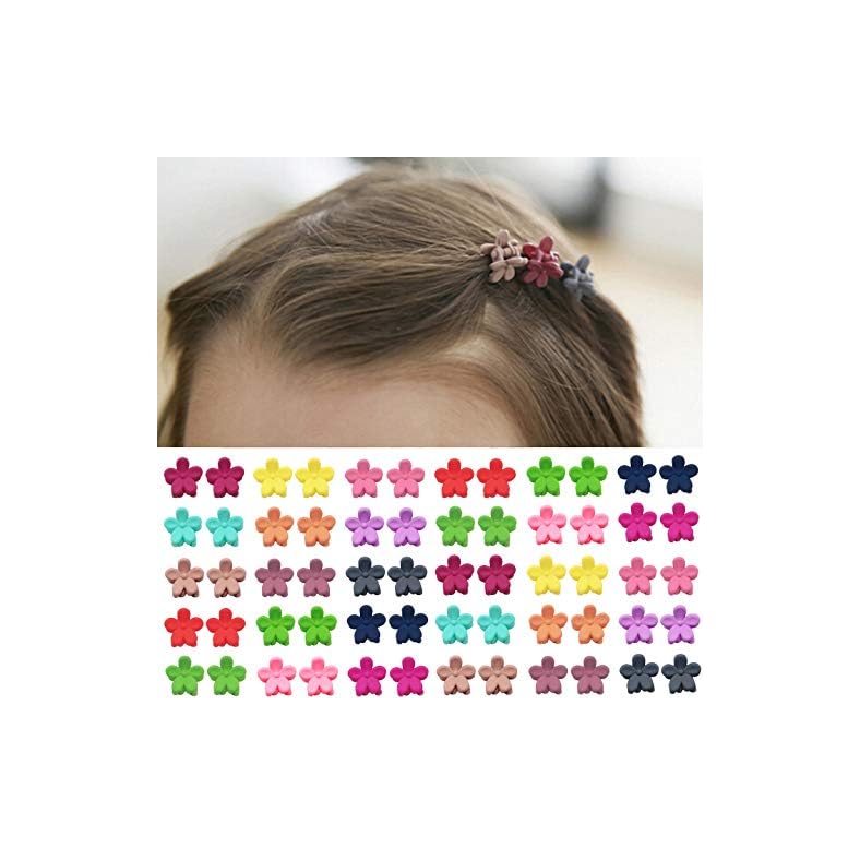 Elesa Miracle 60pcs Baby Girl Mini Hair Claw Clips Flower Hair Bangs Pin Baby Girl Hair Accessories Clips
