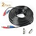 SHD 2Pack 100Feet Video Power Cable - BNC to RCA and BNC Female Connectors for Surveillance CCTV Security System
