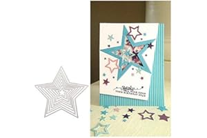 Lot de 8 matrices de découpe en forme d'étoiles, en métal, pour scrapbooking, décoration de cartes, 120 x 120 mm