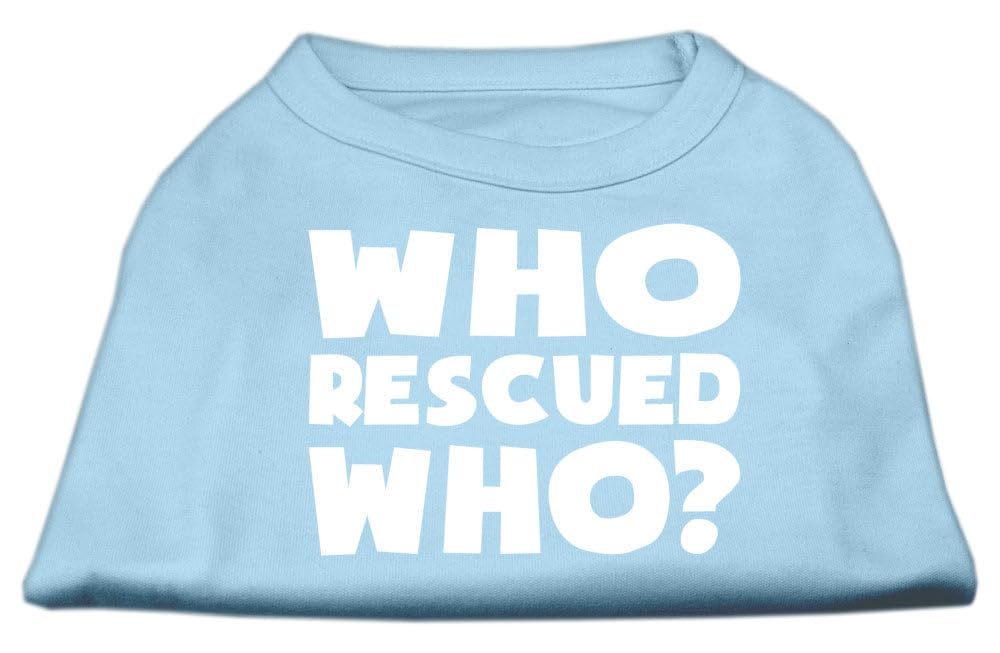 Mirage Who Rescued Who Screen Print Shirt, XX-Large, Baby Blue