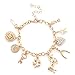 CEALXHENY Women’s Link Charm Bracelet Unicorn Butterfly Star Heart Pendant Charms Bracelet Bangles for Women