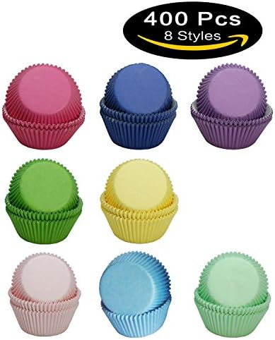 Cupcake Liners SophieBella 400-Count Mixed-8-Solid-Color Standard Paper-Baking-Cups