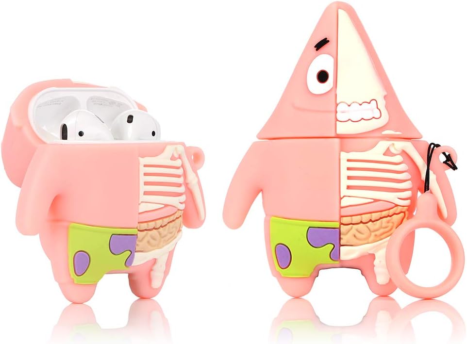 ZAHIUS Airpods Silicone Case Cool Cover Compatible for Apple Airpods 1&2 [Cartoon Series][Designed for Kids Girl and Boys](PK Star Skeleton)