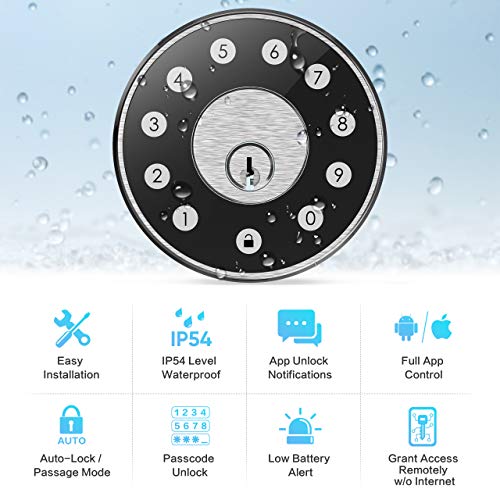 Sifely Smart Lock, Smart Lock Front Door, Keyless Entry Door Lock, Smart Deadbolt, Smart Door Lock, Deadbolt Lock… - Image 3