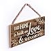 This Home is Built on Love Distressed Look 5 x 10 Wood Plank Design Hanging Sign