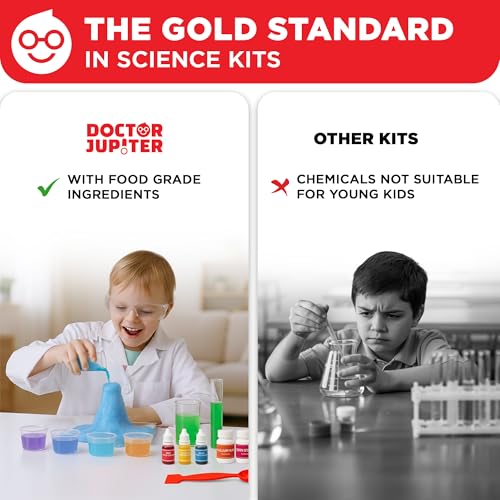Doctor Jupiter Science Experiments Kit for Kids Ages 4+ | Birthday Gift for 4-5-6-7 Years Old Girls and Boys | STEM Toys | Chemistry Set | 50+ Experiments Starter Series