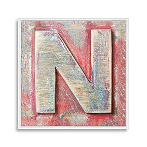 Framed Canvas Wall Art Alphabet Canvas Prints Home Artwork Decoration for Living Room,Bedroom - 16x16 inches
