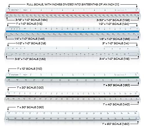 image for FEQM Architectural Scale Ruler (Imperial) and Engineer Scale Ruler Set