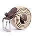 Canvas Elastic Fabric Woven Stretch Multicolored Braided Belts 2041-Beige-M