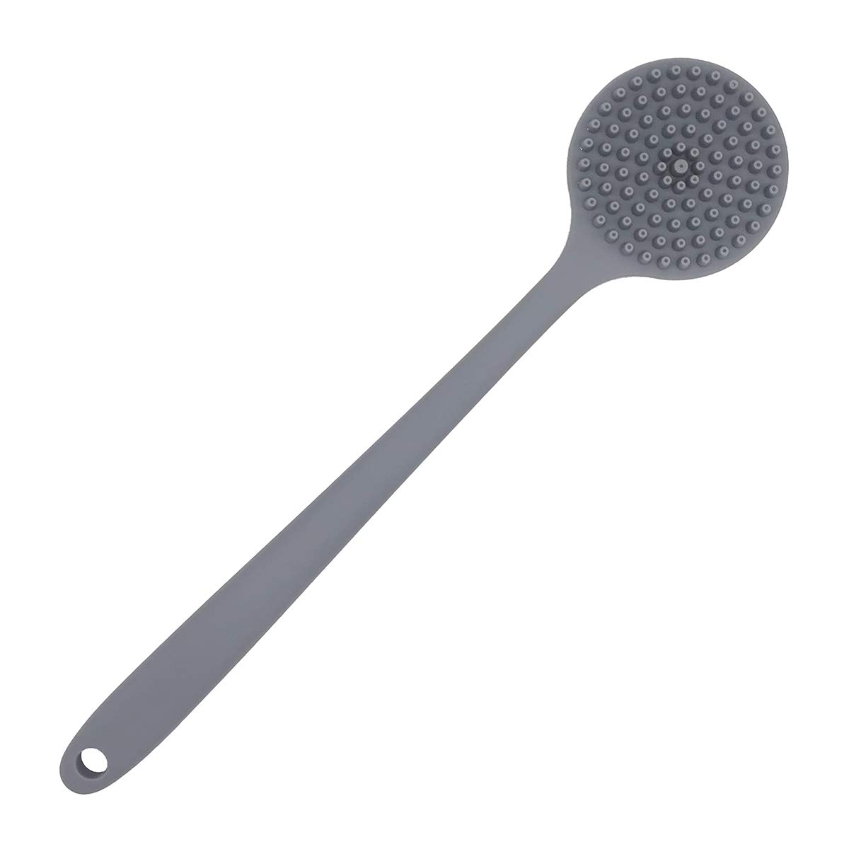 DNC Soft Silicone Back Scrubber Shower Bath Body Brush with Long Handle, BPA-Free, Hypoallergenic, Eco-Friendly (Gray) : Beauty