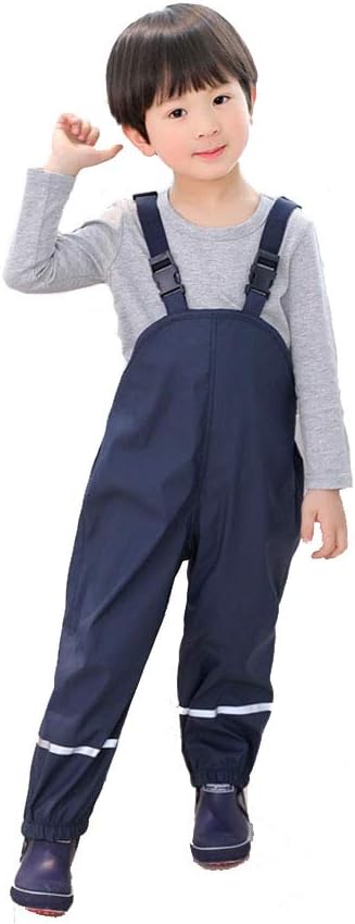 Amazon Co Jp キッズ お砂場着 キッズ用レインパンツ プレイウェア オールインワン 防水ツナギ ネイビー 86 92 服 ファッション小物